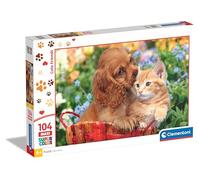 Clementoni Puzzle - Cute Friends - Supercolor Puzzle Infantil De 104 Piezas, para Niños 4-6 Años, Desarrolla La Concentraciòn Mentàl Y La Logica, 25763