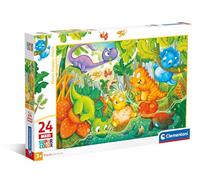 Clementoni Puzzle - Dinos Happy Oasis - Supercolor Puzzle Infantil De 24 Maxi Piezas, para Niños 3-5 Años, Desarrolla La Concentraciòn Mentàl Y La Logica, 28524