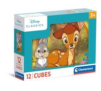 Clementoni- Disney Classic Classics Un Paquete Cubos para Armar 6 Imágenes Distintas, Puzzle Infantil 3-5 Años De 12 Piezas, 41196, Multicolor