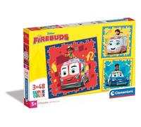 Clementoni- Disney Firebuds 3 Supercolor Puzzles Infantiles De 48 Piezas, para Niños 5-7 Años, Desarrolla La Concentraciòn Mentàl Y La Logica, 25311, Multicolor