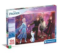 Clementoni- Disney Frozen Supercolor Puzzle Infantil De 104 Piezas, para Niños 6-8 Años, Desarrolla La Concentraciòn Mentàl Y La Logica, 25771, Multicolor