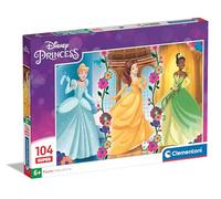 Clementoni- Disney Princess Supercolor Puzzle Infantil De 104 Piezas, para Niños 6-8 Años, Desarrolla La Concentraciòn Mentàl Y La Logica, 25772, Multicolor