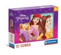 Clementoni- Disney Princess Paquete Cubos para Armar 6 Imágenes Distintas, Puzzle Infantil 3-5 Años De 12 Piezas, 41197, Multicolor