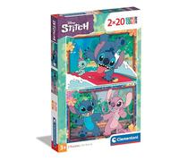 Clementoni Puzzle - Disney Stitch - 2 Supercolor Puzzles Infantiles De 20 Piezas, para Niños 3-5 Años, Desarrolla La Concentraciòn Mentàl Y La Logica, 24809