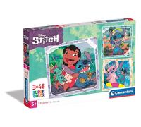Clementoni- Disney Lilo & Stitch 3 Supercolor Puzzles Infantiles De 48 Piezas, para Niños 5-7 Años, Desarrolla La Concentraciòn Mentàl Y La Logica, 25321, Multicolor