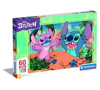 Clementoni | Puzzle Disney Stitch 60 Maxi Piezas para Niños 4 Años+ | Supercolor | 62 x 42 cm | Actividad Motricidad Observación | Juego Educativo Ecológico | Ideado Regalo | Juego de Sociedad