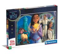 Clementoni- Disney Wish Supercolor Puzzle Infantil De 104 Piezas, para Niños 6-8 Años, Desarrolla La Concentraciòn Mentàl Y La Logica, 27148, Multicolor