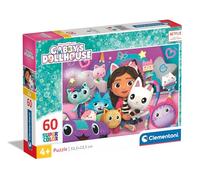 Clementoni Puzzle - Gabby Dollhouse - Supercolor Puzzle Infantil De 60 Piezas, para Niños 4-6 Años, Desarrolla La Concentraciòn Mentàl Y La Logica, 26202