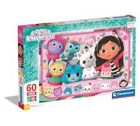 Clementoni- Gabbys Dollshouse Gabby's Dollhouse-Supercolor Puzzle Infantil De 60 Maxi Piezas, para Niños 4-6 Años, Desarrolla La Concentraciòn Mentàl Y La Logica, 26598, Multicolor