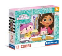 Clementoni Puzzle - Gabby'S Dollhouse Un Paquete De 12 Cubos para Armar 6 Imágenes Distintas, Puzzle Infantil 3-5 Años De 12 Piezas, 41193