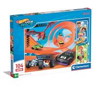Clementoni Puzzle - Hotwheels - Supercolor Puzzle Infantil De 104 Piezas, para Niños 6-8 Años, Desarrolla La Concentraciòn Mentàl Y La Logica, 25776