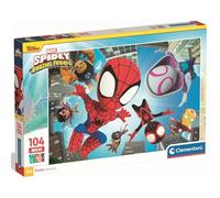 Clementoni - Puzzle Infantil 104 Maxi Piezas Maxi Spidey and His Amazing Friends Personajes Spider Man, 23777