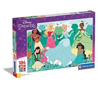 Clementoni - Puzzle Infantil 104 Maxi Piezas Princesas; Puzzle Infantil Piezas Grandes Princesas Disney, a Partir de 4 años (23767)