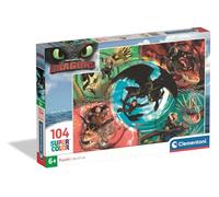 Clementoni - Puzzle Infantil 104 Piezas Dragon Trainer, Puzzle Infantil Personajes Dragonball, 25035