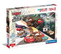 Clementoni - Puzzle Infantil 104 Piezas Maxi Piezas Grandes Cars on The Road- Desde 4 años (23774)