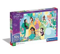 Clementoni PZAS Glitter Infantil 104 Piezas Princesas Puzzle Disney Doble faz, p
