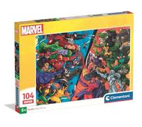 Clementoni - Puzzle Infantil 104 Piezas Super Marvel Heroes Vs Villains Personajes Avengers, 25059