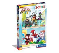 Clementoni - Puzzle Infantil 2 Puzzles de 20 Piezas Marvel Spidey, Puzzles Infantiles de Superheroes, a Partir de 3 años (24794)