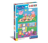 Clementoni 24793 Supercolor Peppa Pig-2 X 60-Piece Jigsaw Puzzle for Kids Age 5,