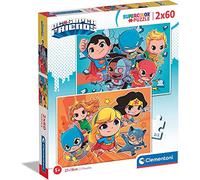 Clementoni - Puzzle Infantil 2 Puzzles de 60 Piezas Piezas DC Comics Super Friends- Desde 4 años (21624)