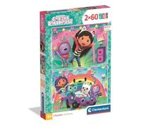 Clementoni - Puzzle Infantil 2X60 Piezas Gabby'S Dollhouse, Puzzle Infantil Personajes Gabby, 24819