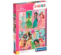 Clementoni - Puzzle Infantil 2X60 Piezas Walt Disney Princess, Puzzle Infantil Princess Walt Disney, 24824