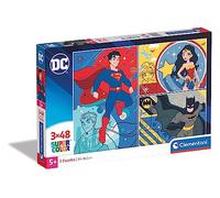 Clementoni - Puzzle Infantil 3 Puzzles de 48 Piezas DC Comics, Puzzles Infantiles de Personajes Personajes, a Partir de 4 años (25272)