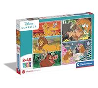 Clementoni - Puzzle Infantil 3 Puzzles de 48 Piezas Disney Clásicos - Desde 5 años (25285)