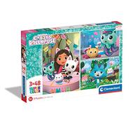 Clementoni - Puzzle Infantil 3 Puzzles de 48 Piezas La Casa de Muñecas de Gabby - Desde 5 años (25289)