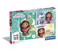 Clementoni Infantil 3 Puzzles de 48 Piezas La Casa de Muñecas de Gabby-Desde 5 años (25290), Multicolor