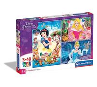 Clementoni - Puzzle infantil 3 puzzles de 48 piezas Princesas, puzzles a partir de 5 años de Princess Disney (25211)