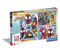 Clementoni - Puzzle Infantil 3 Puzzles de 48 Piezas Spidey y Sus Amigos, Spiderman- Desde 5 años (25282)