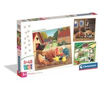 Clementoni - Puzzle Infantil 3X48 Piezas Square Noli Farm Moments, Puzzle Infantil Personajes, 25791