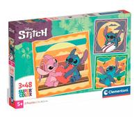 Clementoni - Puzzle Infantil 3X48 Piezas Square Stitch, Puzzle Infantil Personajes Stitch Walt Disney, 25062