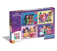Clementoni - Puzzle Infantil 4 Puzzles en 1: Puzzles de 12, 16, 20 y 24 Piezas Princesas Disney- Desde 3 años (21517)