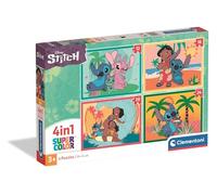 Clementoni - Puzzle Infantil 4In1 Stitch Walt Disney, Puzzle Infantil Personajes Stitch Walt Disney, 21745