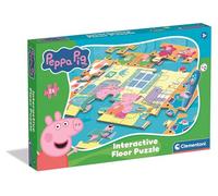 Clementoni - Puzzle Interactivo de Peppa Pig para Suelo- 24 Piezas, Pen Interativa, Desarrollo Autonomía y Concentración, 3+ Años, 62x42 cm, 16688