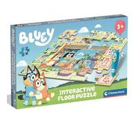 Clementoni Puzle de Suelo Quiz Bluey - Puzzle Interactivo con bolígrafo, Juego Educativo para niños a Partir de 3 años, 24 Piezas, 62 x 42 cm, 16689