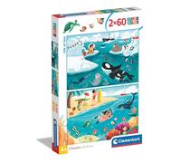 Clementoni Puzzle - Life At Sea - 2 Supercolor Puzzles Infantiles De 20 Piezas, para Niños 3-5 Años, Desarrolla La Concentraciòn Mentàl Y La Logica, 24817