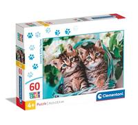 Clementoni Puzzle Lovely Kitty Twins Supercolor – 60 piezas, 4-6 años, concentración y lógica