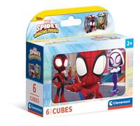 Clementoni- Marvel Spidey and His Amazing Friends Paquete De 6 Cubos para Armar 6 Imágenes Distintas, Puzzle Infantil 2-4 Años De 6 Piezas, 40661, Multicolor