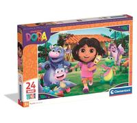 Clementoni - Puzzle Maxi 24 Piezas Dora La Exploradora - Rompecabezas Gigante Super Color, Estimula la Lógica, la Psicomotricidad y la Observación, Juguete Infantil +3 Años, 24826