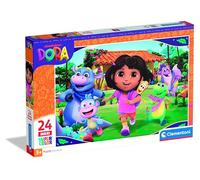 Clementoni - Puzzle Maxi 24 Piezas Dora La Exploradora - Rompecabezas Gigante Super Color, Estimula la Lógica, la Psicomotricidad y la Observación, Juguete Infantil +3 Años, 24826