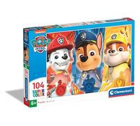Clementoni- Paw Patrol Supercolor Puzzle Infantil De 104 Piezas, para Niños 6-8 Años, Desarrolla La Concentraciòn Mentàl Y La Logica, 25769, Multicolor