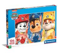 Clementoni Puzzle - Paw Patrol - Supercolor Puzzle Infantil De 104 Piezas, para Niños 6-8 Años, Desarrolla La Concentraciòn Mentàl Y La Logica, 25780