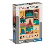 Clementoni Style In The City-Barcelona-Puzzle De 1000 Piezas, Rompecabezas Adultos, Entretenimento, 39847, Multicolor
