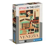 Clementoni Style In The City-Venezia-Puzzle De 1000 Piezas, Rompecabezas Adultos, Entretenimento, 39846, Multicolor