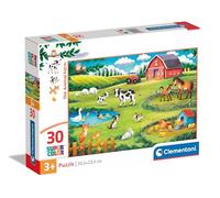 Clementoni The Animal Farm-Supercolor Puzzle Infantil De 30 Piezas, para Niños 3-5 Años, Imágenes Atractivas Desarrolla La Observaciòn Aprendizaje, 20286, Multicolor