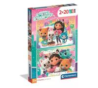 Clementoni – Pack 2 puzzles Gabby's Dollhouse Super Color – 20 piezas, 3+, materiales sostenibles