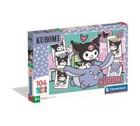 Clementoni - Kuromi Super Color - Puzzle Infantil de 104 Piezas, Edad 6+, Diseño Kawaii de Sanrio con Cartas y Ciudad, 38 x 27 cm, 25028